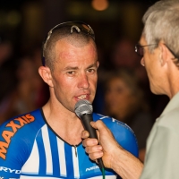Hilton Clarke doing a post-race interview