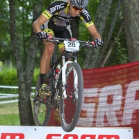 Kerry Werner over the SRAM ramp