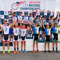 Men 15-16 team pursuit podium - Day 3