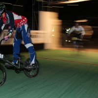 Michael Gonzales crosses the finish line in first place