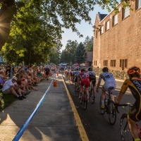Spectators get very close to the riders on course
