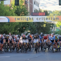The pro men roll out at the start of the race