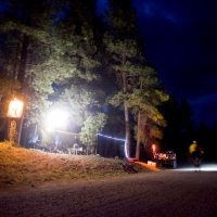 As night approached, rain began to fall