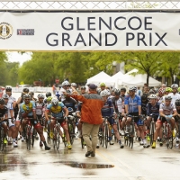 The receive their instructions from an official before the start of their race at the 2013 Glencoe Grand Prix