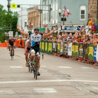 Travis McCabe bolted to the win at the stage 5 Menomonie Road Race