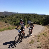 Alex Grant and Tinker Juarez lead early in the race