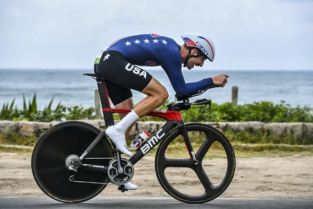 Taylor Phinney left it all on course for 22nd in the men's TT