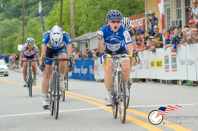 Monica Volk (Penn State) outsprints the selection for the 2016 Womens D1 Collegiate National Road Race championship