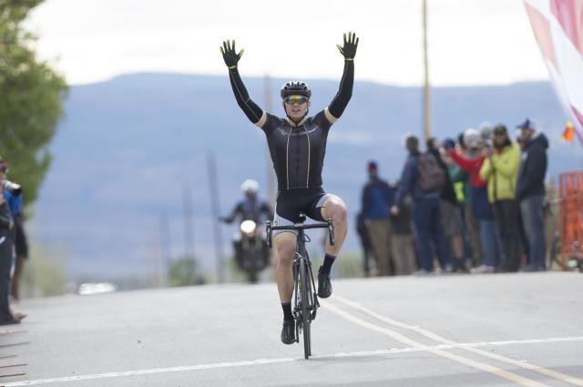 Cyrus Pearo of the University of Colorado Denver wins the men's club road race