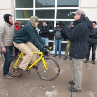 Mark Niemiec teaching students in the snow
