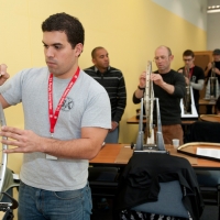 Student applying their gluing techniques
