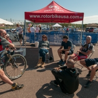 The Velo Reno team relaxes after a long day in the saddle