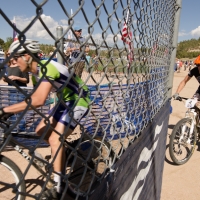 Cameron Chambers (4) heads out after the start